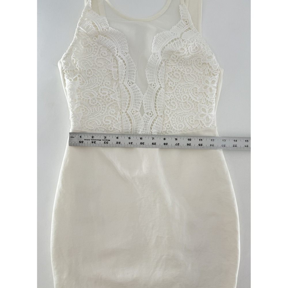 Lulus White Lace Bodycon Sleeveless Sheath Cocktail Party USA Wedding Event - Picture 13 of 14